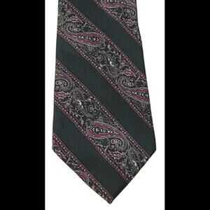 Vintage‎ Christian Dior Necktie Mens Blue Magenta Paisley All Silk USA Designer